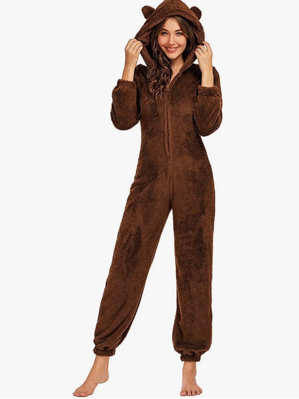 Brown Teddy Bear Onsie with Hood